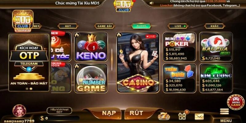 Tham gia trải nghiệm đơn giản tại sảnh mini game Hitclub